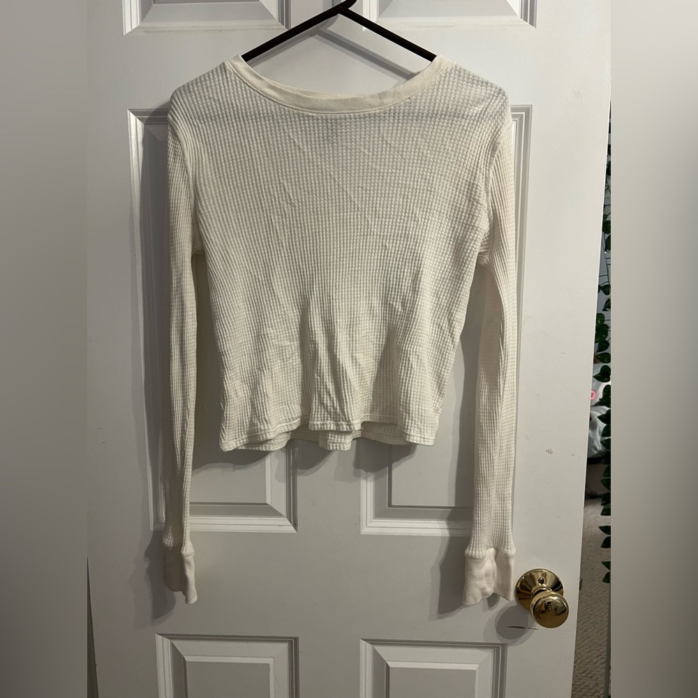 White cropped long sleeve